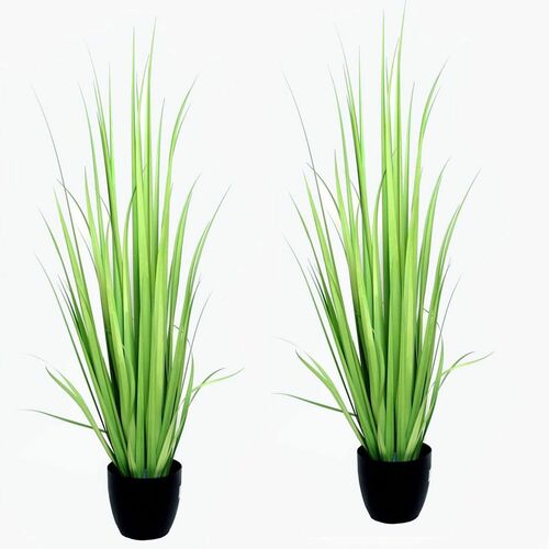 Kunstgras im Topf 153cm gr�n 2 Dekopflanzen Dekogras Ziergras Gr�ser Gras