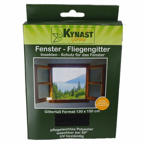 Fliegengitter Insektenschutz Fenstergitter 130x150cm Polyester schwarz