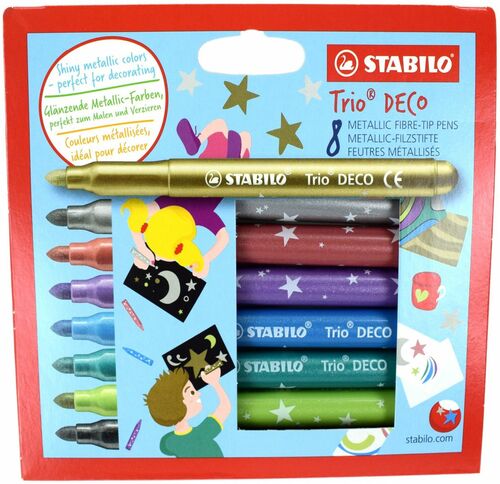 Stabilo Trio DECO Metallic-Filzstifte Gl�nzende Farben zum Malen & Verzieren 