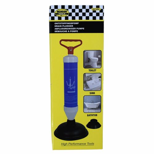 Abflussreiniger Pumpe mit 2 Aufs�tzen P�mpel Saugglocke Toilette Waschbecken Bad