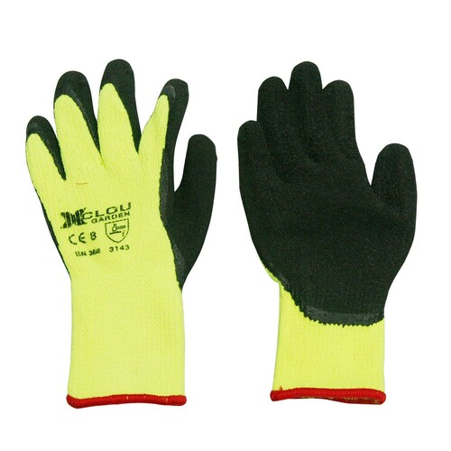 Arbeitshandschuhe Garten Handschuhe Winter Latex Gelb und Schwarz Gr.10