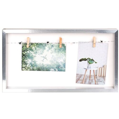 Bilderrahmen 22x39 cm Holzrahmen in Silber Selbstgestalten DIY Aufh�ngen Collage