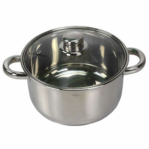 Edelstahl Kochtopf mit Glasdeckel 1,0 bis 5,2 Liter Suppentopf Induktion 