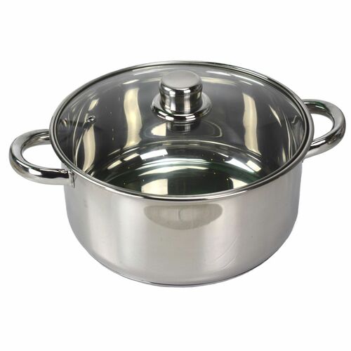 Edelstahl Kochtopf mit Glasdeckel 1,0 bis 5,2 Liter Suppentopf Induktion 