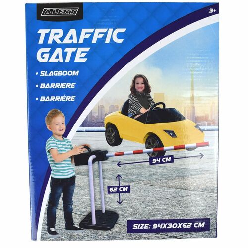 Auto Schranke Spiel Set f�r Kinder Schlagbaum in rot-wei� 