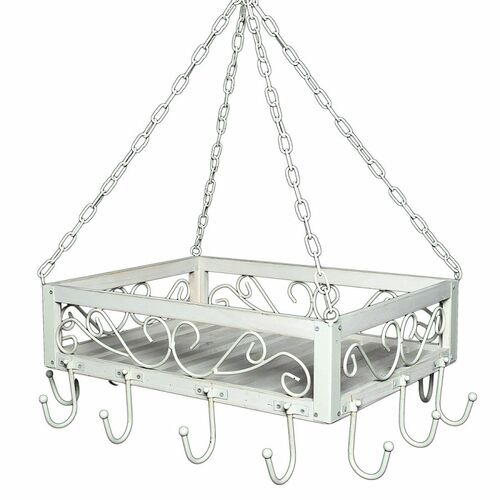 Ambiente Topfh�nger Romance 83058 Pfannenh�nger H�ngeregal Wei�