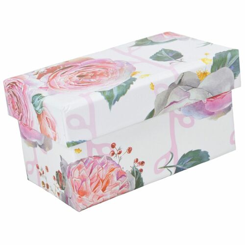 Geschenkbox Aufbewahrungsbox Schachtel mit Rosenmotiv ineinander stapelbar stabil 