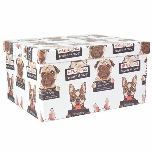 Geschenkbox Aufbewahrungsbox Schachtel mit Hundemotiv ineinander stapelbar stabil 