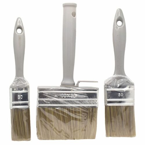 Pinsel Lasurpinsel Flachpinsel Set 3tlg. 30, 50 und 100mm Polyester Borsten grau