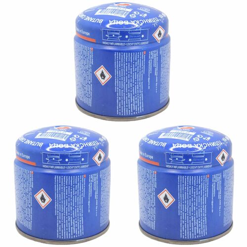 3x Butangas Stechkartusche 190 g f�r Campingkocher Gaskocher EN417 blau