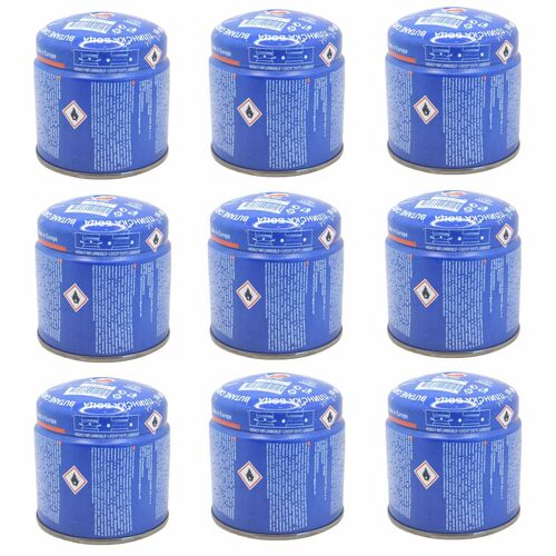 9x Butangas Stechkartusche 190 g f�r Campingkocher Gaskocher EN417 blau
