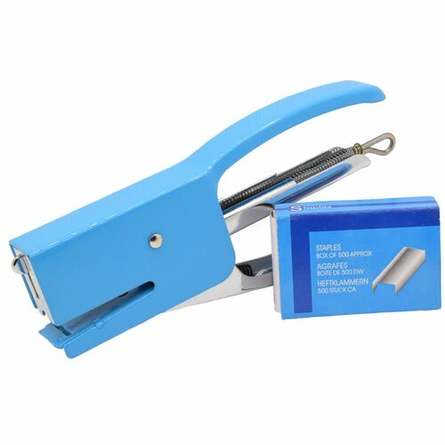 Heftzange Tacker Heftklammern im Set mit 500 Klammern, Farbe W�hlbar  