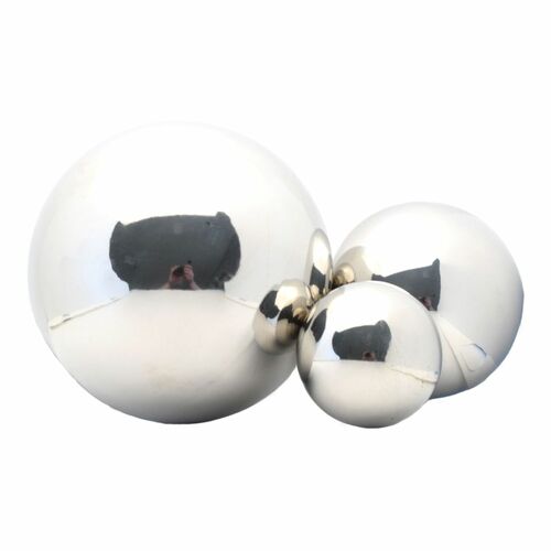 Edelstahlkugel poliert 6,5 - 9 - 13cm Gartenkugel Schwimmkugel Deko 