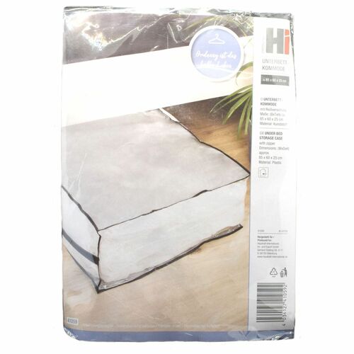 Unterbettkommode 85x60x25 transparent Kunststoff Aufbewahrung mit Rei�verschluss