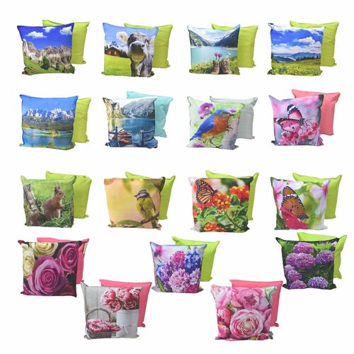 Outdoor Kissen 45x45cm wasserabweisend Stuhlkissen Sommerkissen Alpen Rosen Tier