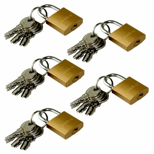 Vorh�ngeschloss 5er Set 25mm 6 Schl�ssel Schloss