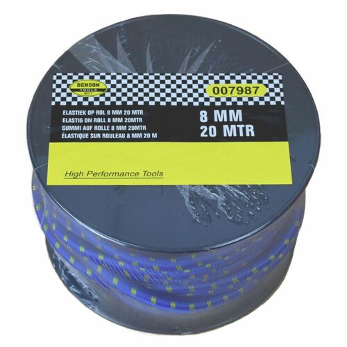 Expander Seil 8mm 20m blau/gelb Gummiband auf Rolle Gep�cksicherung