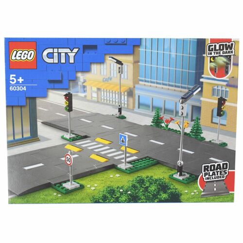 Lego City 60304 Stra�en-Set Glow in the Dark Verkehrsschilder, Ampel u. Laternen