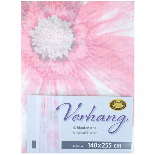 G�ZZE Schlaufenschal Vorhang Blumen in Taupe, Altrosa oder Multicolor 140x255 cm 