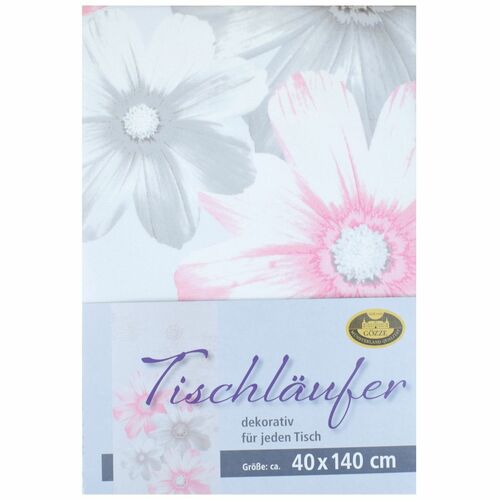 G�ZZE Tischl�ufer in Taupe, Altrosa oder Multicolor 40 x 140 cm Blumenmuster 