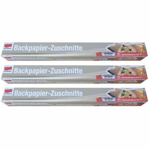 quickpack 3x Backpapier Zuschnitte 20 B�gen 38x42 cm bis 220-C 