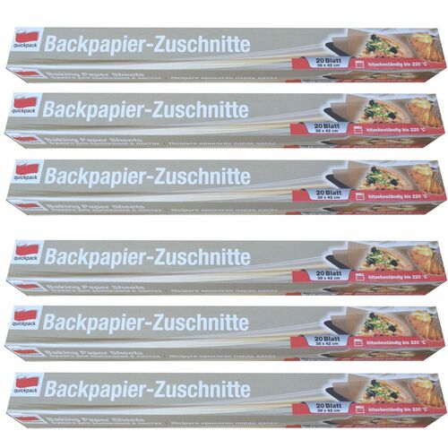 quickpack 6x Backpapier Zuschnitte 20 B�gen 38x42 cm bis 220-C 