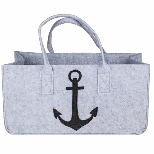 Tragetasche 50x25x25cm Filztasche grau oder anthrazit Uni oder Motiv 31L faltbar 