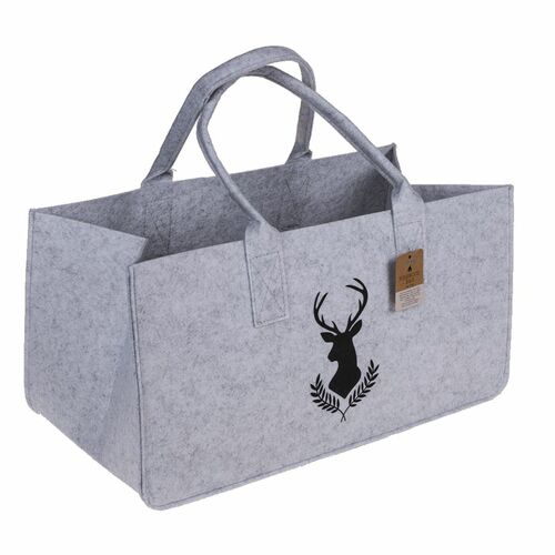 Tragetasche 50x25x25cm Filztasche grau oder anthrazit Uni oder Motiv 31L faltbar 