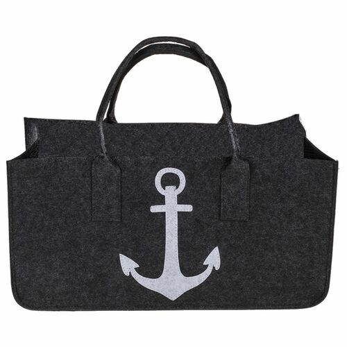 Tragetasche 50x25x25cm Filztasche grau oder anthrazit Uni oder Motiv 31L faltbar 