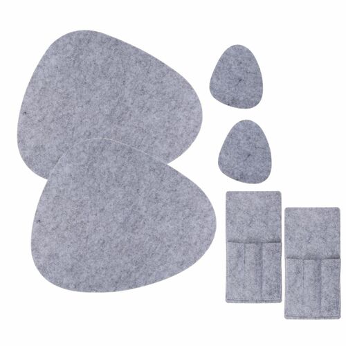 Tischset Kieselstein in grau und/oder anthrazit 3, 6.12tlg. aus Filz Platzset  