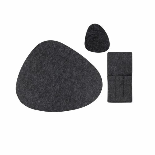 Tischset Kieselstein in grau und/oder anthrazit 3, 6.12tlg. aus Filz Platzset  
