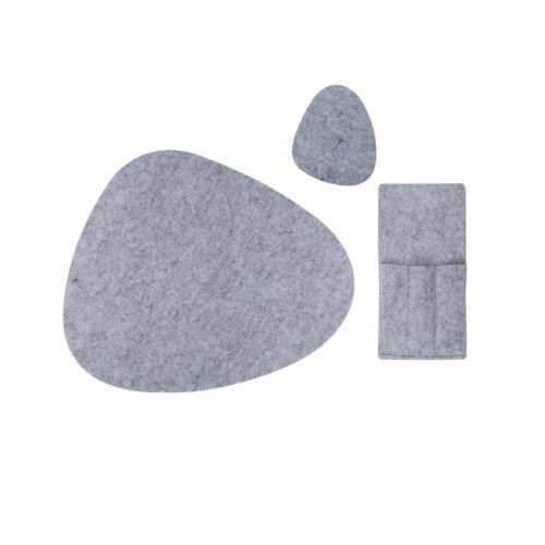 Tischset Kieselstein in grau und/oder anthrazit 3, 6.12tlg. aus Filz Platzset  