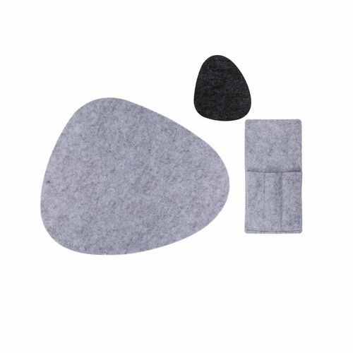 Tischset Kieselstein in grau und/oder anthrazit 3, 6.12tlg. aus Filz Platzset  