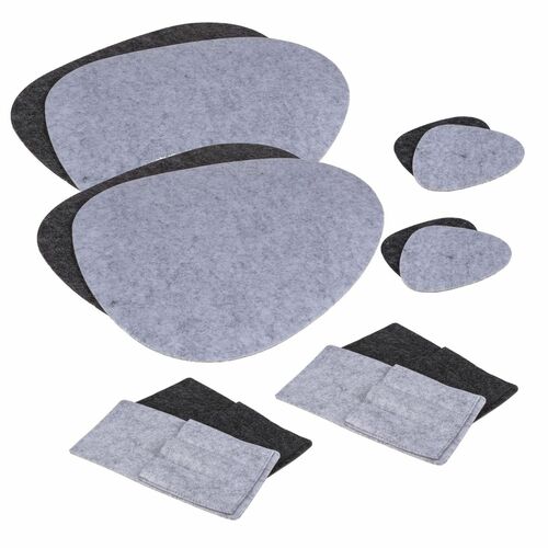 Tischset Kieselstein in grau und/oder anthrazit 3, 6.12tlg. aus Filz Platzset  