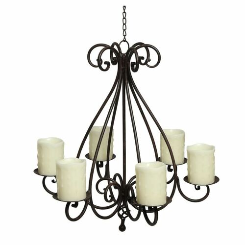 Kronleuchter 95297 Braun Kerzenhalter H-60cm Kerzenst�nder H�ngeleuchter Metall 