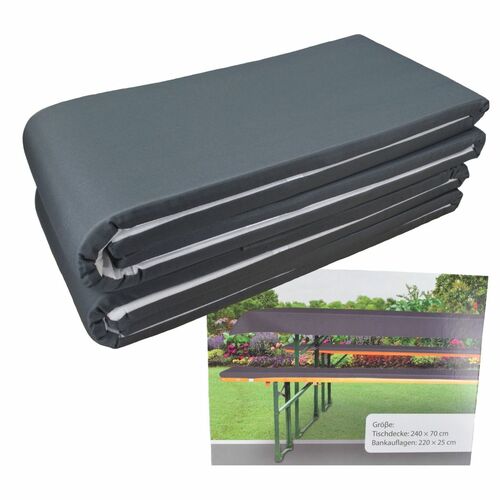 Bierzeltgarnitur Auflagen Set 3-tlg. Bankauflagen Tischdecke Bierbankauflagen 