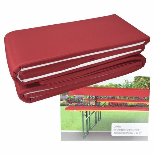 Bierzeltgarnitur Auflagen Set 3-tlg. Bankauflagen Tischdecke Bierbankauflagen 