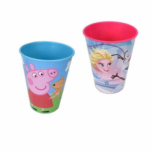 Plastikbecherl 280ml Disney Frozen oder Peppa Wutz f�r Kinder