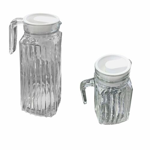 Glaskaraffe K�hlschrankkrug 0,5 oder 1L mit Ausschankhilfe und Deckel