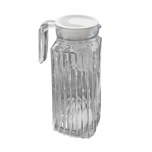 Glaskaraffe K�hlschrankkrug 0,5 oder 1L mit Ausschankhilfe und Deckel 