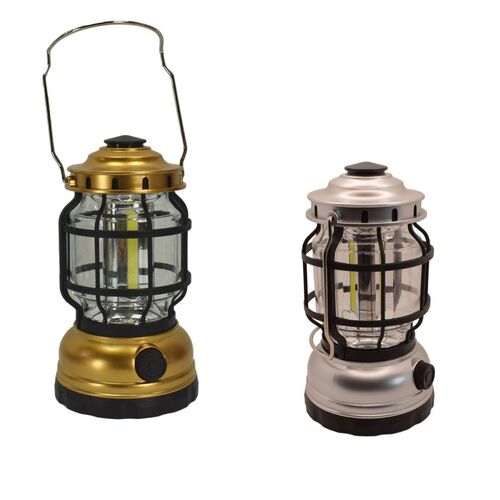 Campinglaterne dimmbar  102 x 180 mm 3 COB LED Zeltlampe Gold oder Silber