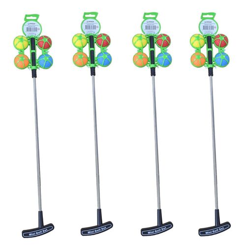 Gartenspiel Golfschl�ger 4er-Set 56cm Putter mit B�llen f�r Kinder Outdoorspiel 