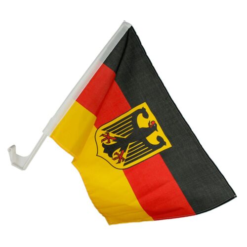 Deutschlandfahne mit Bundesadler für Autos ca. 30 x 45 cm 2er-Set  Bundesflagge