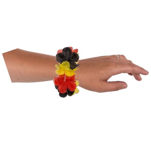 Deutschlandfahnen Armreif im Bundesflaggen Stil Fu�kette mit Blumen-Optik