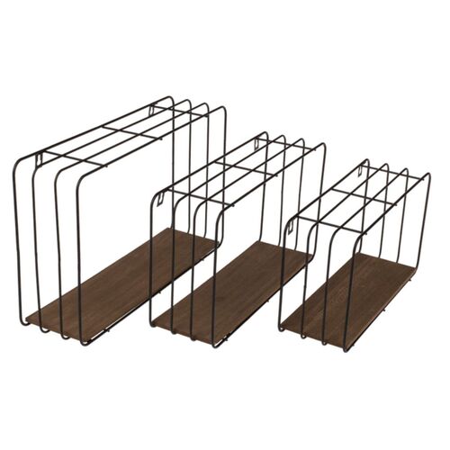 Wandboard aus Metall mit Holzboden Regal schwarz H�ngeregal 3er-Set Wandregal