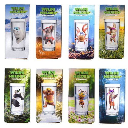 Trinkglas ca. 270 ml Wilde Helden Wasserglas Motiv w�hlbar Sammelglas Kinderglas