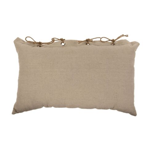 Dekokissen mit 4 Kordel-Schleifen Kissen in beige ca. 50 x 30 cm Sofakissen