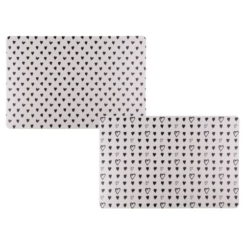 Tischset Herzen ca. 43,5 x 28,5 cm Platzset in wei� Tischunterlage Untersetzer