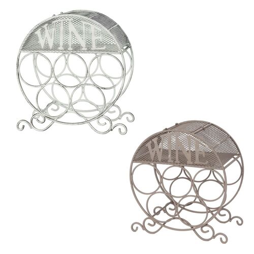 Wein-Flaschenst�nder f�r 5 Flaschen in Braun oder Wei� ca. 33 x 31 x 18 cm