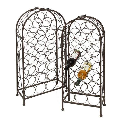 Weinflaschenst�nder f�r 20 oder 29 Flaschen in Braun Schmiedeeisen Flaschenregal